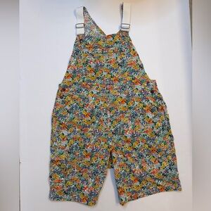 Duluth Trading Co Herloom Floral Overalls in White Straps.
